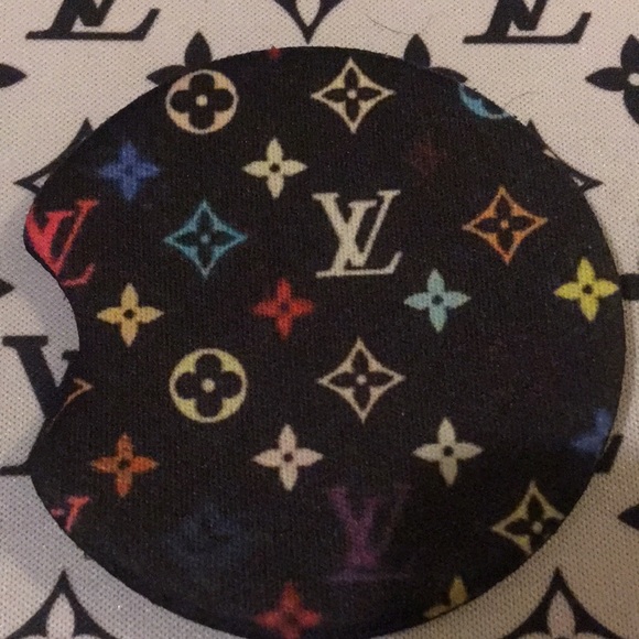 Car Cup Mats L V W/ LV Symbols Car Cup Holder Drink Mats Cup Holders Mats - Picture 3 of 7